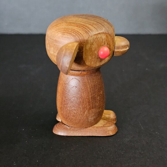 Enesco Wooden Monkey Figurine Creepy Kitschy Knick Knack 3 Inch Vintage - Picture 3 of 6